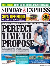 Daily Express Sunday (UK) Newspaper Front Page for 6 August 2017