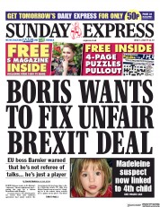 Daily Express Sunday (UK) Newspaper Front Page for 7 June 2020
