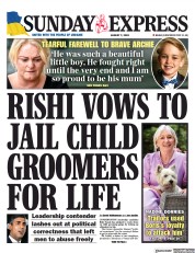 Daily Express Sunday (UK) Newspaper Front Page for 7 August 2022