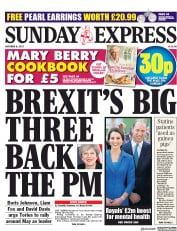 Daily Express Sunday (UK) Newspaper Front Page for 8 October 2017