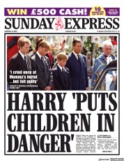 Daily Express Sunday (UK) Newspaper Front Page for 8 January 2023