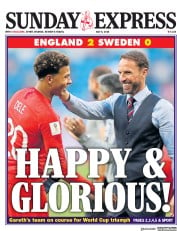 Daily Express Sunday (UK) Newspaper Front Page for 8 July 2018