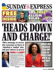 Daily Express Sunday front page for 9 October 2022