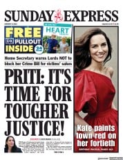 Daily Express Sunday front page for 9 January 2022