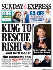 Daily Express Sunday front page for 9 April 2023