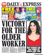 Daily Express Sunday Newspaper Front Page (UK) for 10 August 2013