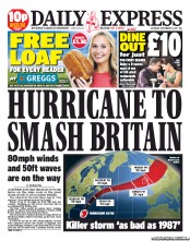 Daily Express Sunday (UK) Newspaper Front Page for 10 September 2011