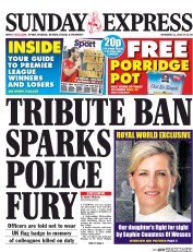 Daily Express Sunday (UK) Newspaper Front Page for 11 October 2015