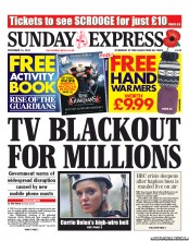 Daily Express Sunday Newspaper Front Page (UK) for 11 November 2012