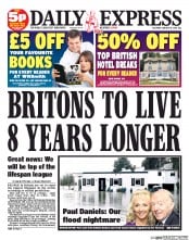 Daily Express Sunday (UK) Newspaper Front Page for 11 January 2014