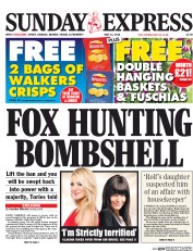 Daily Express Sunday (UK) Newspaper Front Page for 11 May 2014