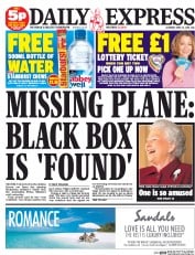Daily Express Sunday (UK) Newspaper Front Page for 12 April 2014