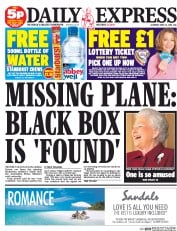 Daily Express Sunday (UK) Newspaper Front Page for 12 April 2014