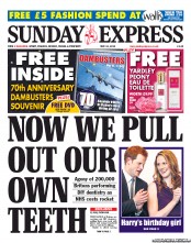 Daily Express Sunday (UK) Newspaper Front Page for 12 May 2013