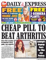 Daily Express Sunday (UK) Newspaper Front Page for 12 July 2014