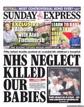 Daily Express Sunday (UK) Newspaper Front Page for 14 October 2012