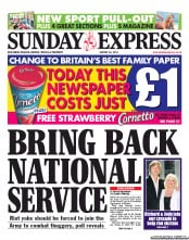 Daily Express Sunday Newspaper Front Page (UK) for 14 August 2011