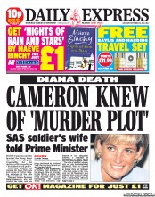 Daily Express Sunday Newspaper Front Page (UK) for 14 September 2013