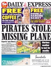 Daily Express Sunday (UK) Newspaper Front Page for 15 March 2014