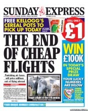Daily Express Sunday (UK) Newspaper Front Page for 16 October 2011