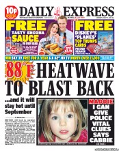 Daily Express Sunday (UK) Newspaper Front Page for 17 August 2013