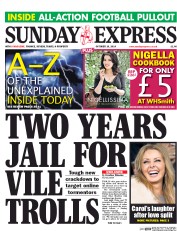 Daily Express Sunday (UK) Newspaper Front Page for 19 October 2014