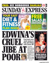 Daily Express Sunday (UK) Newspaper Front Page for 19 January 2014