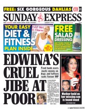 Daily Express Sunday Newspaper Front Page (UK) for 19 January 2014