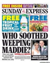 Daily Express Sunday Newspaper Front Page (UK) for 19 May 2013