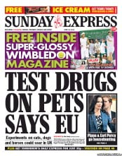 Daily Express Sunday (UK) Newspaper Front Page for 19 June 2011