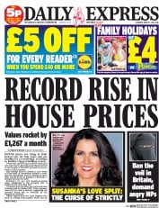 Daily Express Sunday Newspaper Front Page (UK) for 1 March 2014
