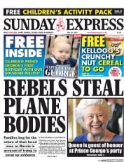 Daily Express Sunday (UK) Newspaper Front Page for 20 July 2014