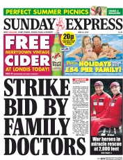 Daily Express Sunday Newspaper Front Page (UK) for 21 June 2015