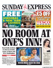 Daily Express Sunday Newspaper Front Page (UK) for 22 December 2013