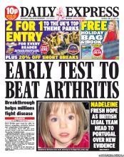 Daily Express Sunday (UK) Newspaper Front Page for 22 June 2013