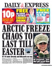 Daily Express Sunday Newspaper Front Page (UK) for 23 March 2013