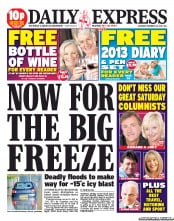 Daily Express Sunday (UK) Newspaper Front Page for 24 November 2012