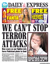 Daily Express Sunday (UK) Newspaper Front Page for 25 May 2013
