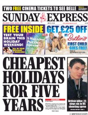 Daily Express Sunday Newspaper Front Page (UK) for 25 May 2014