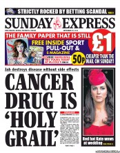 Daily Express Sunday Newspaper Front Page (UK) for 25 September 2011