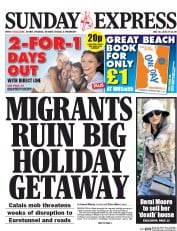 Daily Express Sunday (UK) Newspaper Front Page for 26 July 2015