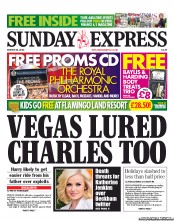 Daily Express Sunday (UK) Newspaper Front Page for 26 August 2012