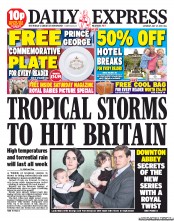 Daily Express Sunday (UK) Newspaper Front Page for 27 July 2013