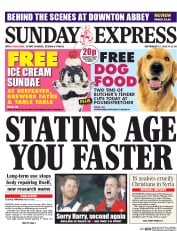 Daily Express Sunday (UK) Newspaper Front Page for 27 September 2015