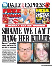 Daily Express Sunday (UK) Newspaper Front Page for 29 October 2011