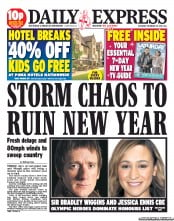 Daily Express Sunday (UK) Newspaper Front Page for 29 December 2012