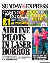 Daily Express Sunday (UK) Newspaper Front Page for 29 September 2013