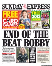 Daily Express Sunday (UK) Newspaper Front Page for 2 December 2012