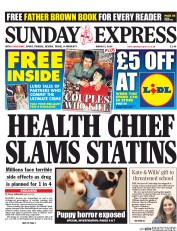 Daily Express Sunday Newspaper Front Page (UK) for 2 March 2014