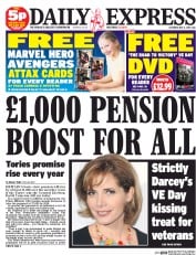 Daily Express Sunday (UK) Newspaper Front Page for 2 May 2015